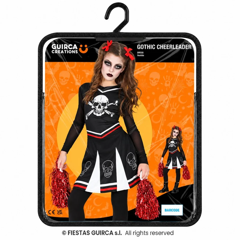 Halloween Kinderkostüm "Gothic Cheerleader" | Schwarz