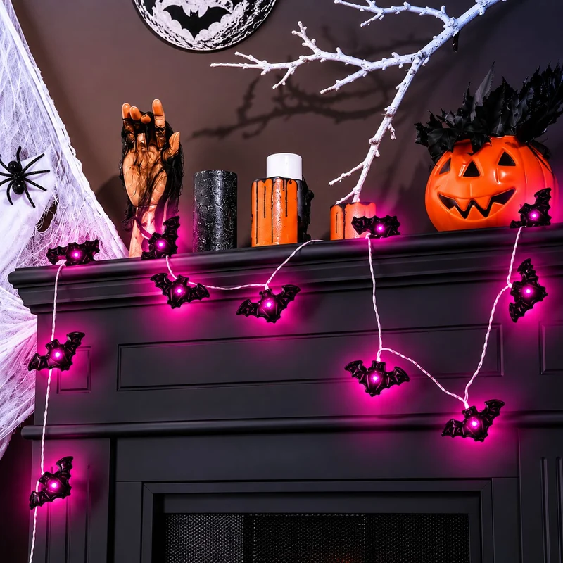 "Fledermaus" Lichterkette 120 cm | Halloween Dekoration