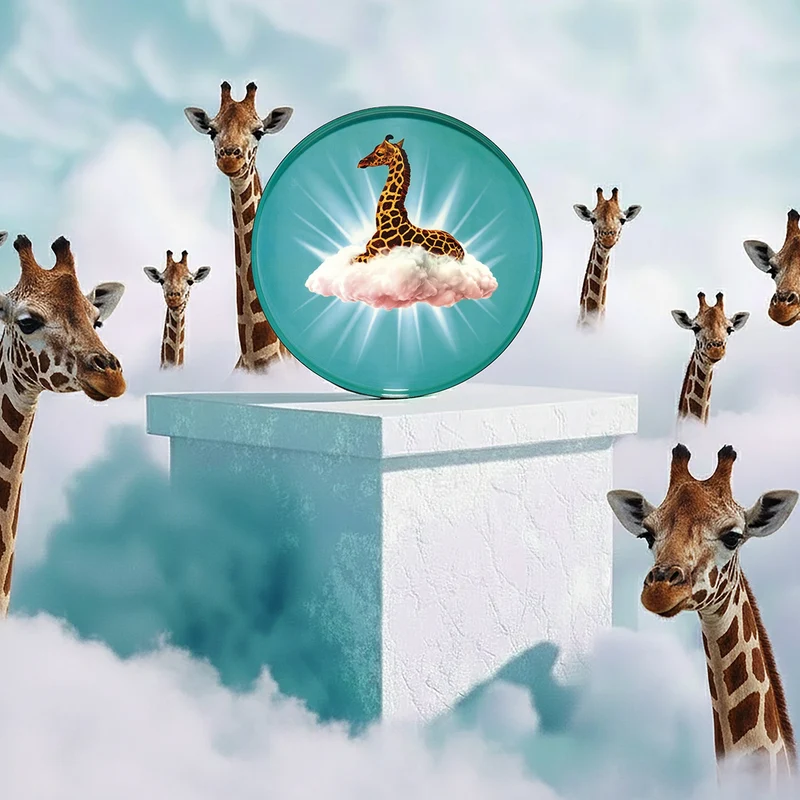 rundes Tablett CELESTINE blau Giraffe