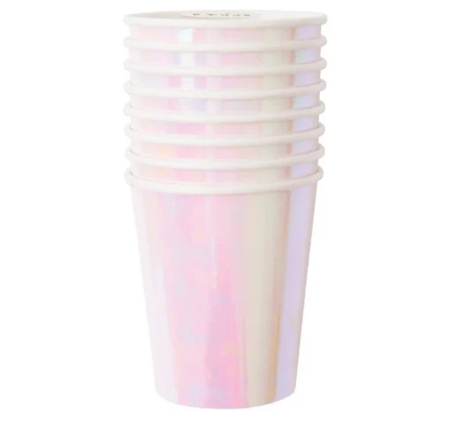 Meri Meri 8x Partybecher IRISIEREND SCHIMMERNDE Pappbecher