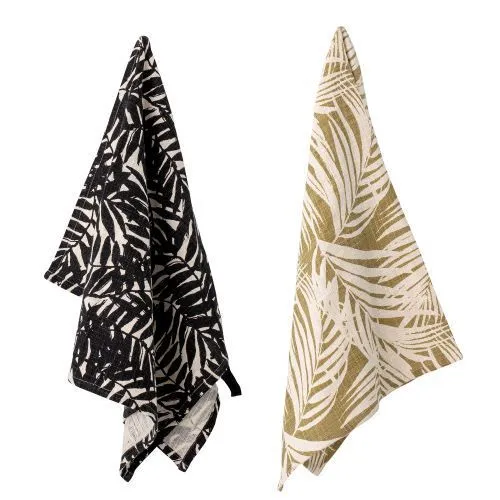 Bloomingville Geschirrtuch 2er Set IVORA 70x45 cm Palmen | CREATIVE COLLECTION