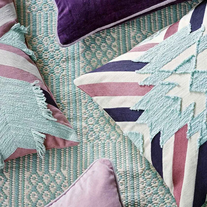 KISSENHÜLLE bestickt MAUVE + SALBEI 9,90 € Kissenbezug 45x45 cm | BOHO Liv Interior