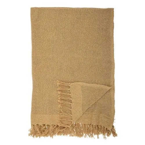 Bloomingville Plaid Decke HIDAYAH gelb 160x130 cm | §§§ Baumwolle