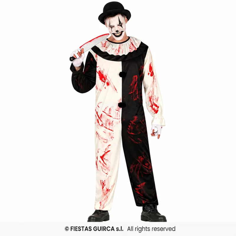 Halloween Herren Kostüm "Terror Clown" | Anzug mit Kragen