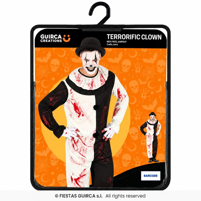 Halloween Herren Kostüm "Terror Clown" | Anzug mit Kragen