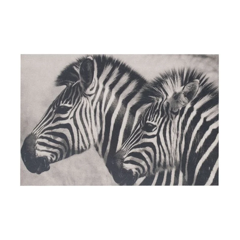 Wandpaneel ZEBRA Bild Wanddekoration 45x35x1 cm | Samt auf Holz | Mars & More