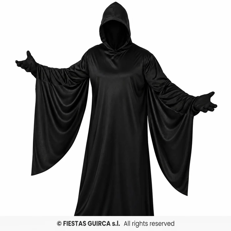 Halloween Herren Kostüm "Schwarzes Phantom" | Tunika mit Kapuze