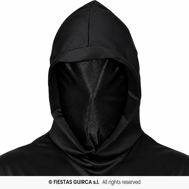 Halloween Herren Kostüm "Schwarzes Phantom" | Tunika mit Kapuze