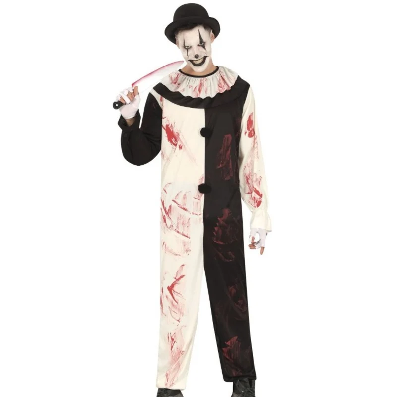 Kostüm "Terror Clown" für Jugendliche | Einteiler mit Kragen