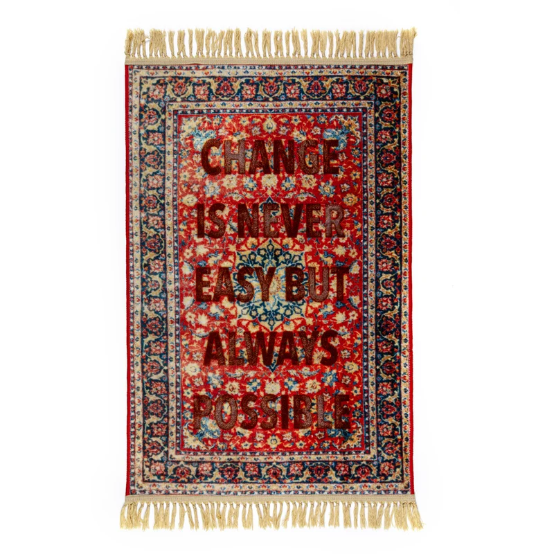 Teppich BURNT CARPET POSSIBLE, beige-blau 80×120cm