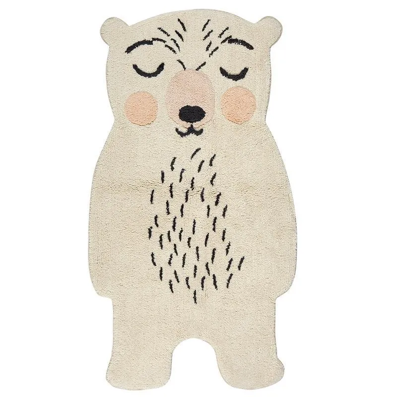 Teppich Bär ODINO Eisbär 110x60 cm | rutschfest | handmade waschbar