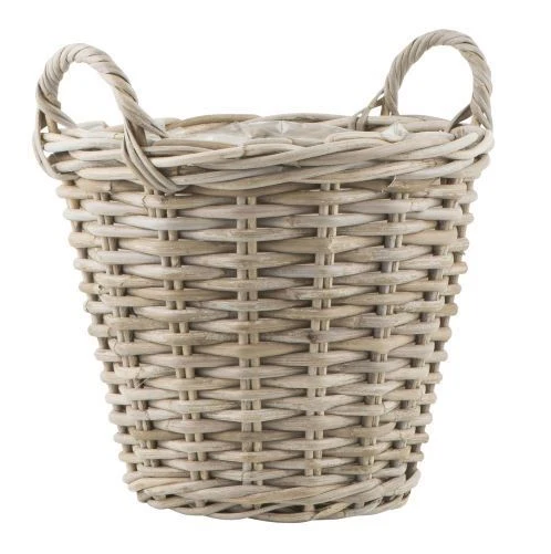 Ib Laursen Korb RATTAN Blumenkorb Übertopf Pflanztopf | 29x30x33 | natur