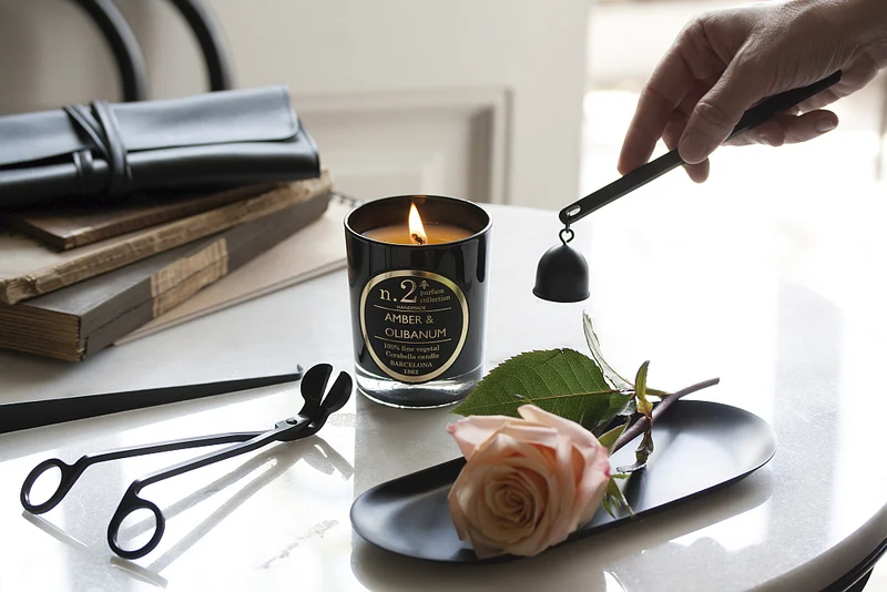 Kerzen-Pflege-Werkzeug schwarz CANDLE CARE KIT black mit Tasche | CERABELLA