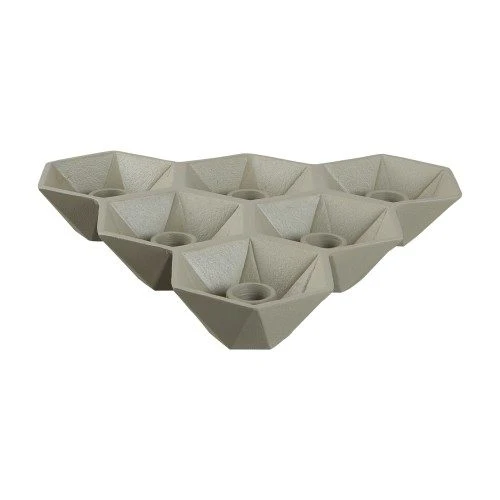 Kerzenhalter HEXAGON 6er sandgrau Kerzenständer 29x27x4,5 cm | Gussaluminium