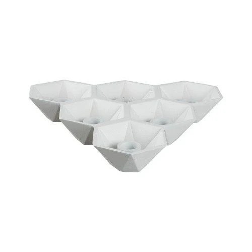 Kerzenhalter HEXAGON 6er weiß Kerzenständer 29x27x4,5 cm | Gussaluminium