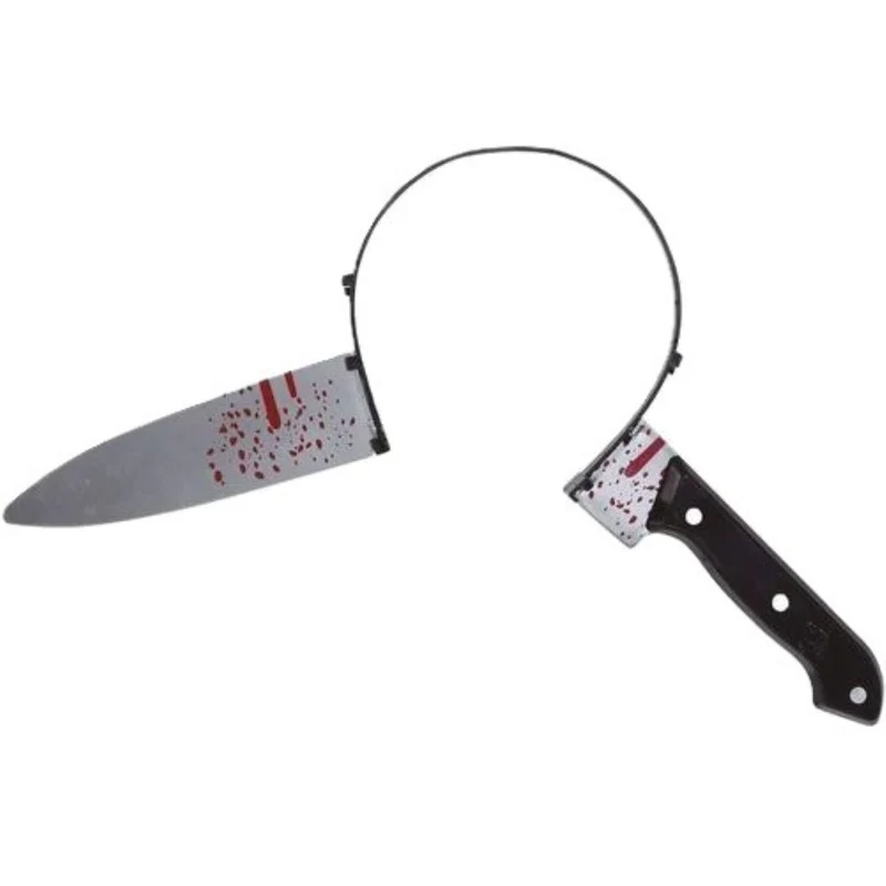 Halloween Haarreif "Messer im Kopf" | mit Blutspritzern