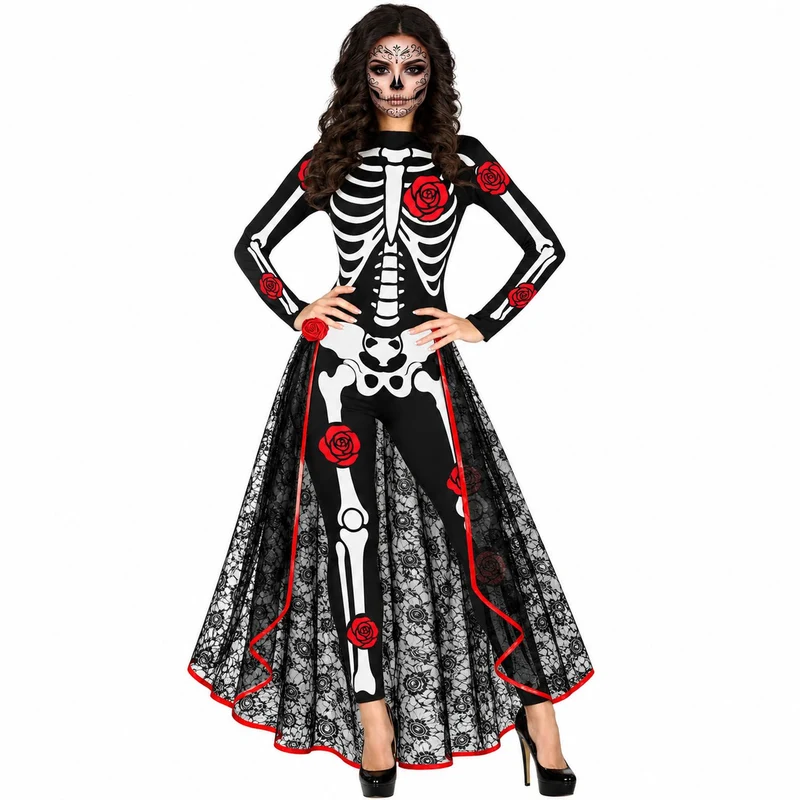 Halloween Damen Kostüm "Skelett Catrina" | 2-tlg.
