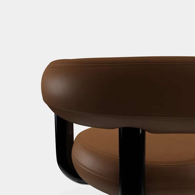 Fat Work Chair Cognac Leder – Gepolsterter Design Bürostuhl mit Rollen