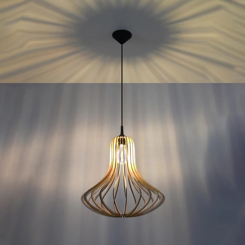 Pendelleuchte aus Holz ELZA