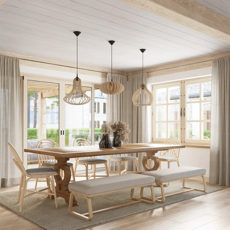 Pendelleuchte aus Holz ELZA