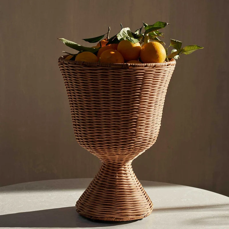 Agnes Pflanzenständer Rattan Low - ferm LIVING