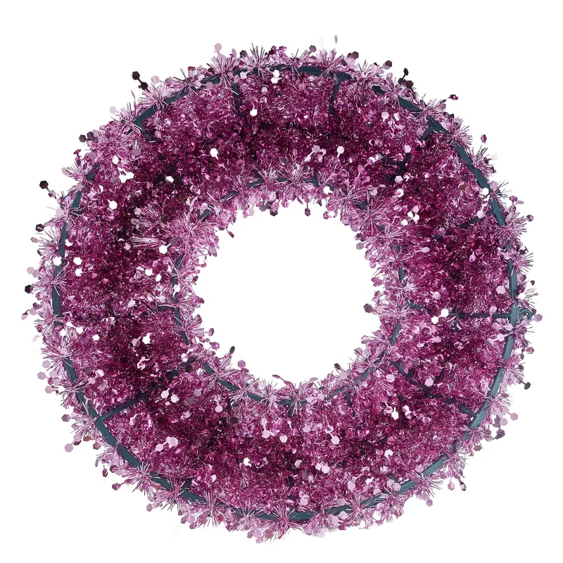 PINK TINSEL Kranz Lametta