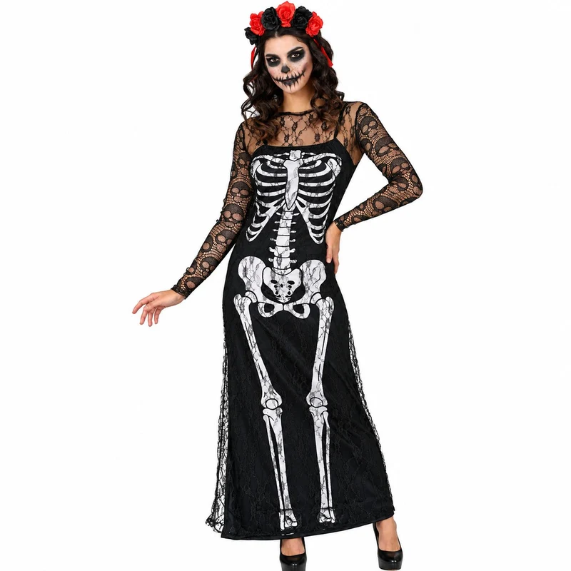 Halloween Damen Kostüm "Skelett Gothik" | 2-tlg.