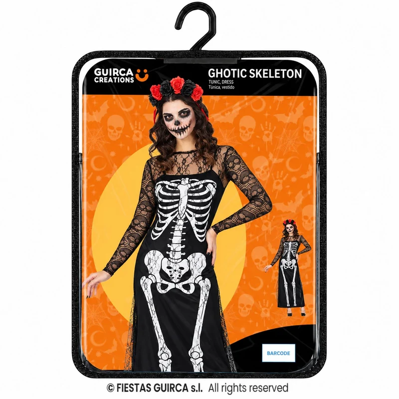Halloween Damen Kostüm "Skelett Gothik" | 2-tlg.