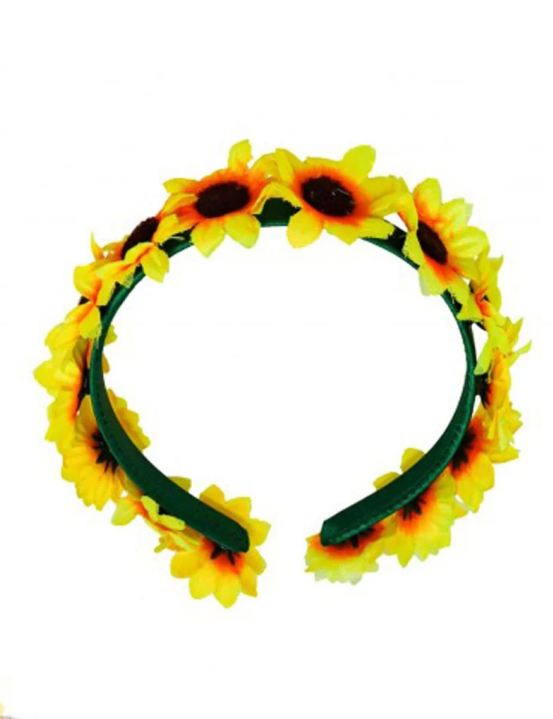 Sonnenblumen Set für Damen | 3-teilig mit Tüllrock, Haarreif & Gießkannen Handtasche | Gelb-Grün | Karneval & Mottoparty