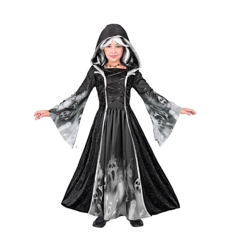 Kostüm "Screaming Souls" für Mädchen | Kleid mit Kapuze - Schwarz/Grau
