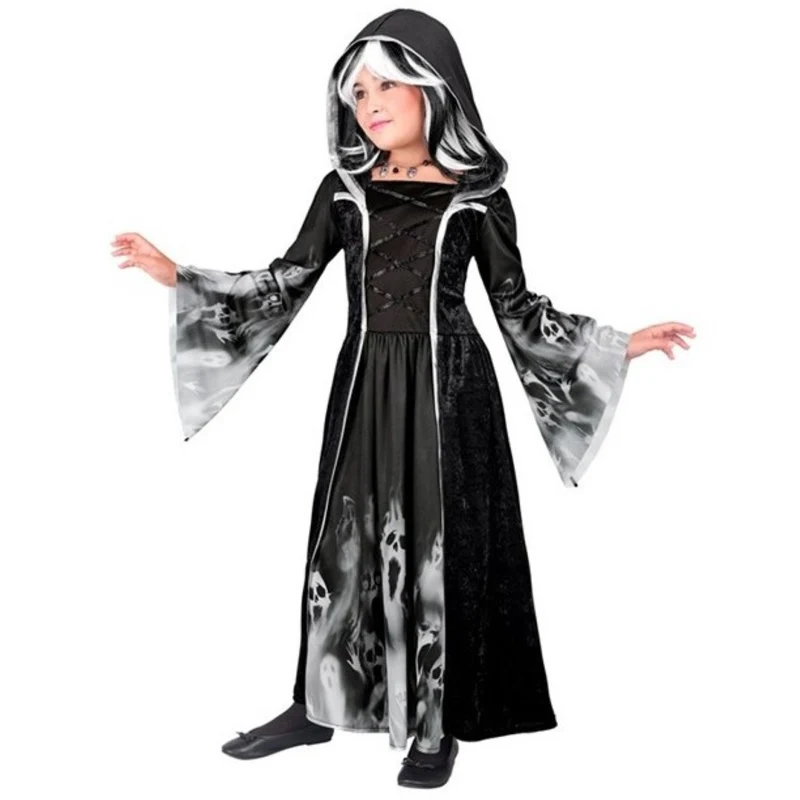 Kostüm "Screaming Souls" für Mädchen | Kleid mit Kapuze - Schwarz/Grau