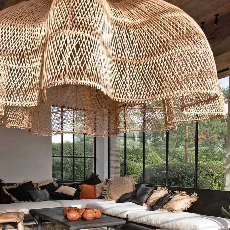 Rattan Lampenschirm XXL 150 cm Beachhouse