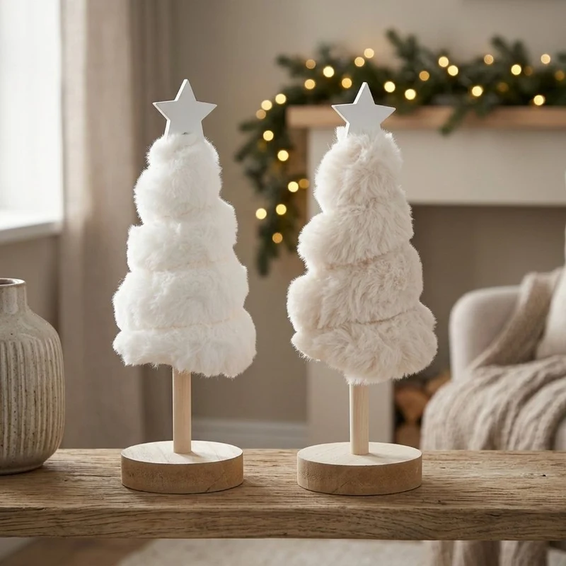 Plüsch-Weihnachtsbaum Bo beige klein