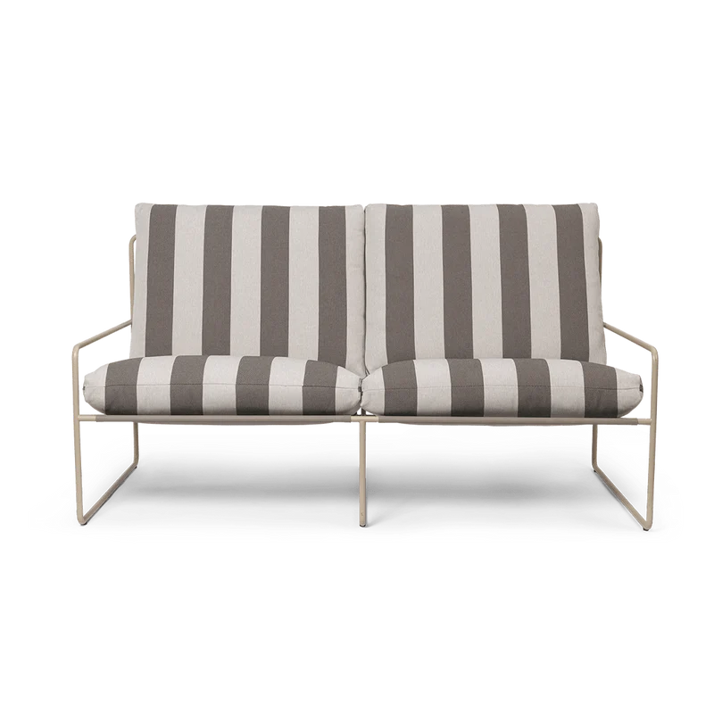 Sofa Desert 2-Sitzer gestreift Cashmere/Chocolate Outdoor - ferm LIVING