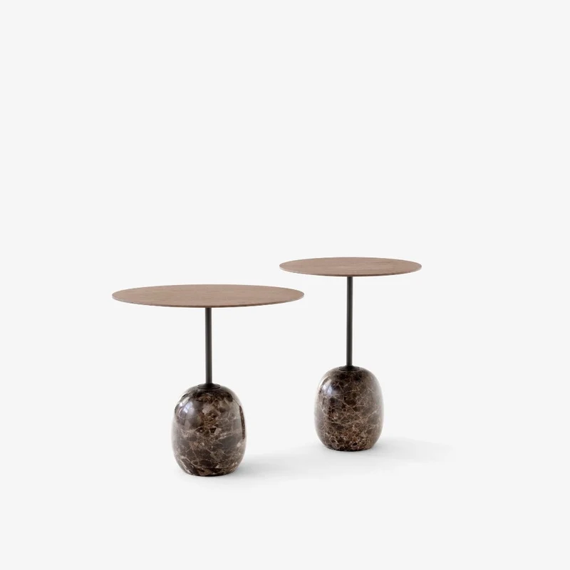 Beistelltisch Lato LN9 oval Lacquered Walnut/Emperador - &Tradition