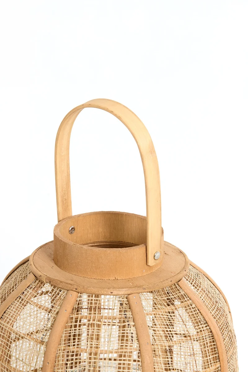 Windlicht CIVENNA Raphia naturell 26×26×35,5cm