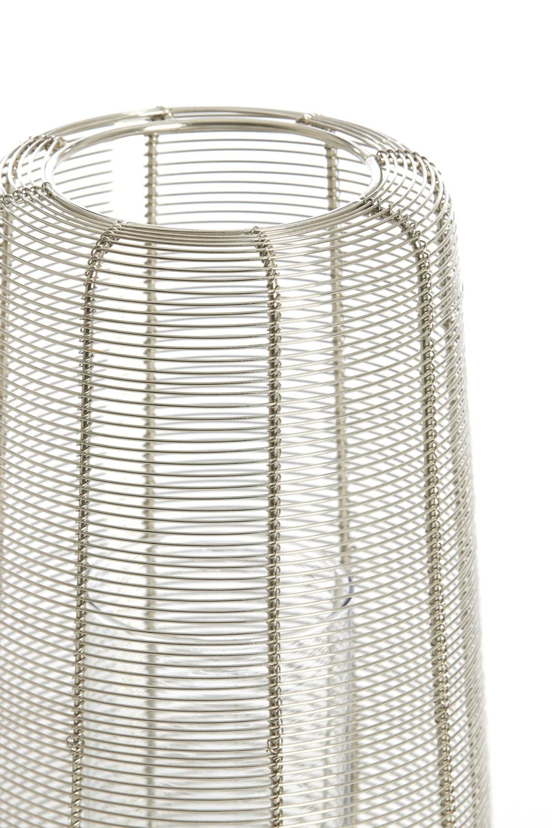 Windlicht ADETA silber 19,5×19,5×30cm