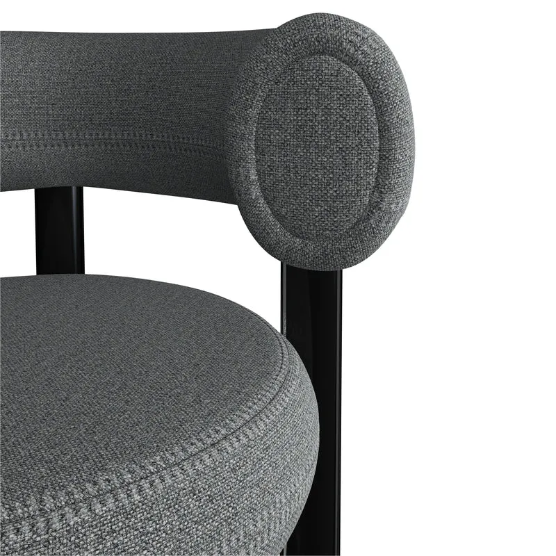 Fat Bar Stool 75 cm – Barhocker mit schwarzem Stahlgestell & Kvadrat Hallingdal Mid Grey