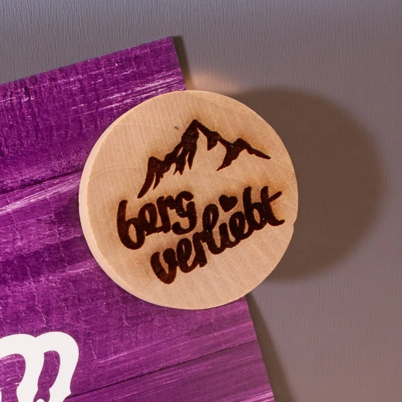 Holzmagnet "bergverliebt"