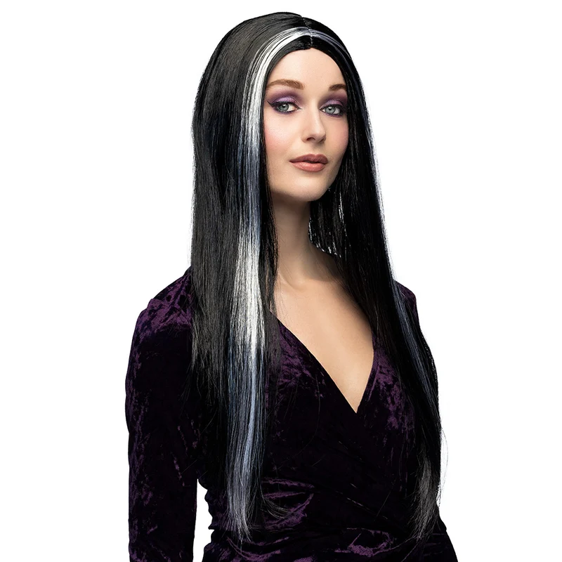 Perücke "Hexe Aurora" für Damen | Schwarz/Weiß