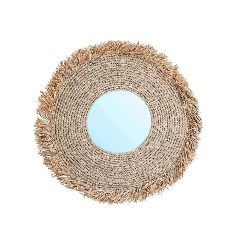Runder Wandspiegel YEMA aus Bast | 60 cm