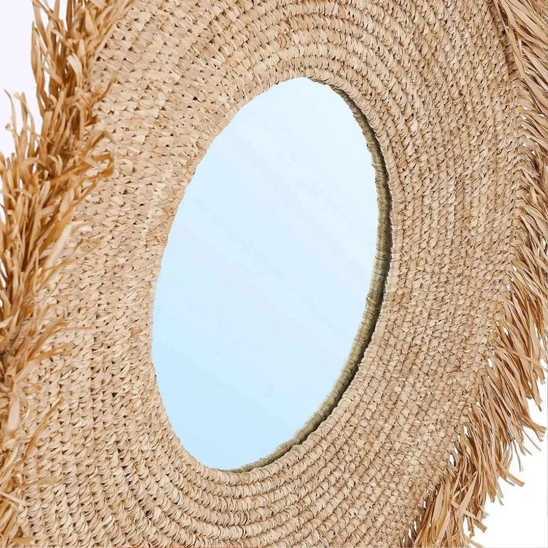 Runder Wandspiegel YEMA aus Bast | 60 cm