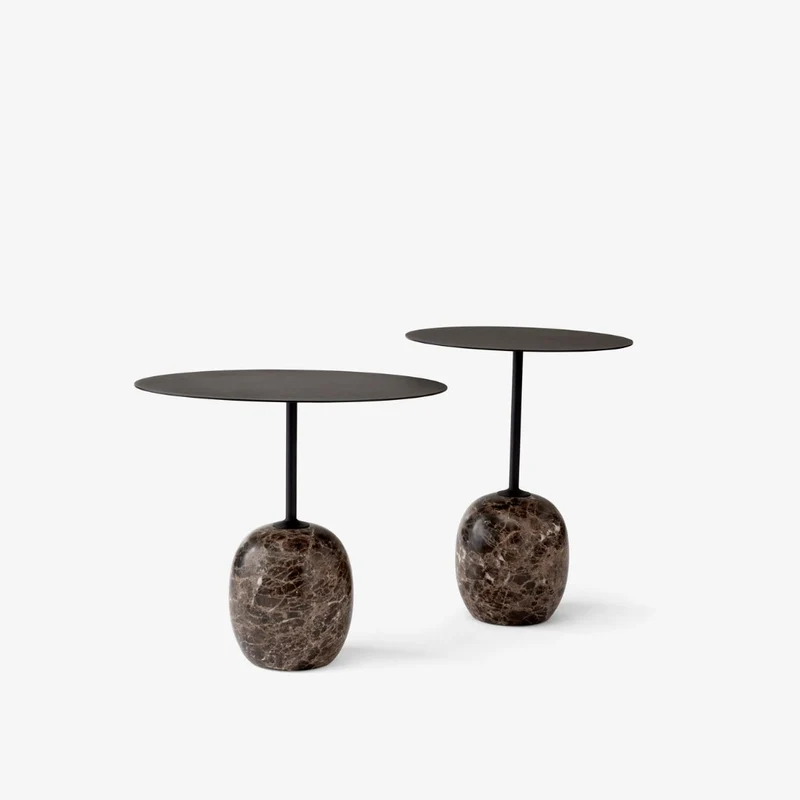 Beistelltisch Lato LN9 oval Warm Black/Emperador - &Tradition