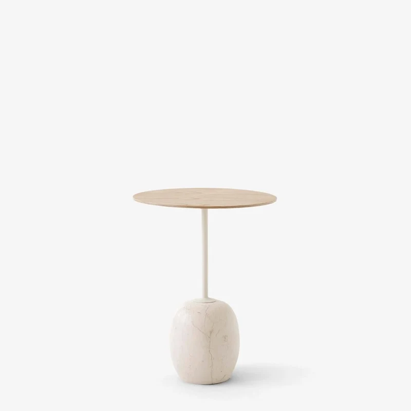 Beistelltisch Lato LN8 rund Lacquered Oak/Crema Diva - &Tradition