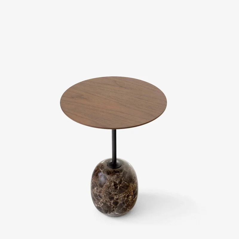 Beistelltisch Lato LN8 rund Lacquered Walnut/Emperador - &Tradition