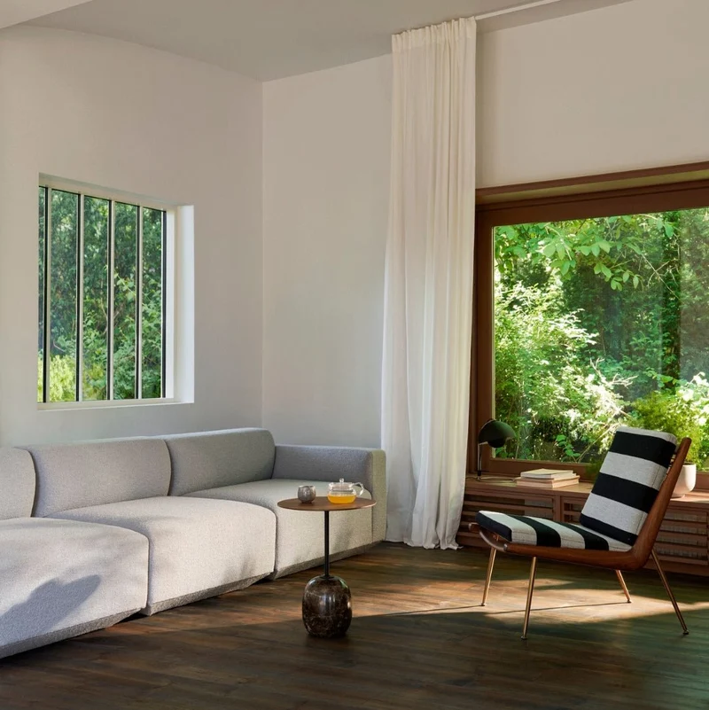 Beistelltisch Lato LN8 rund Lacquered Walnut/Emperador - &Tradition
