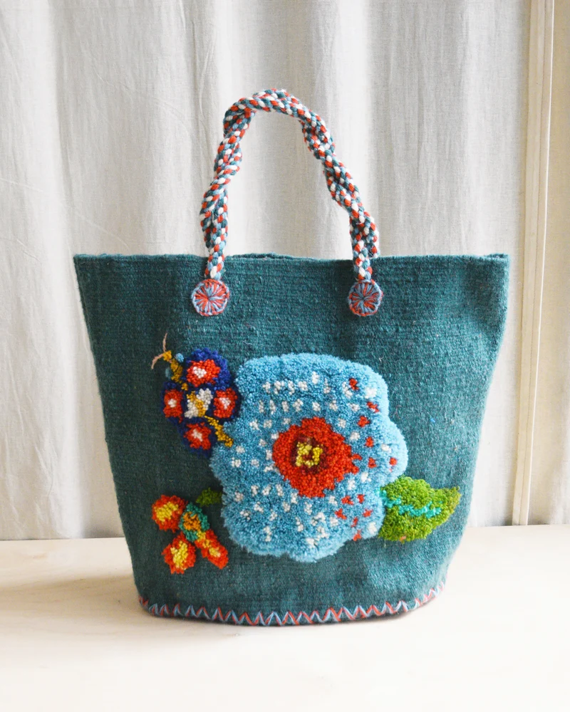 La fleur et le papillon – Cabas Tasche Blau