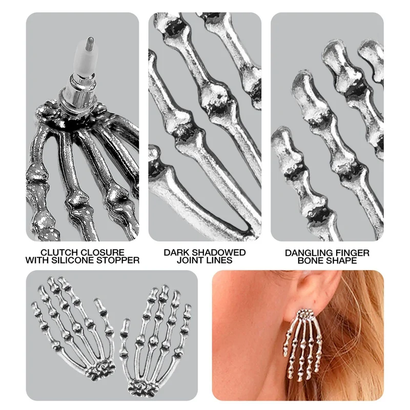 Ohrringe Skeletthand | Silber