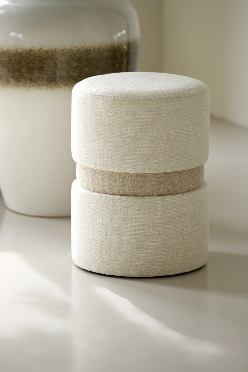 runder Pouf NOVIRA beige