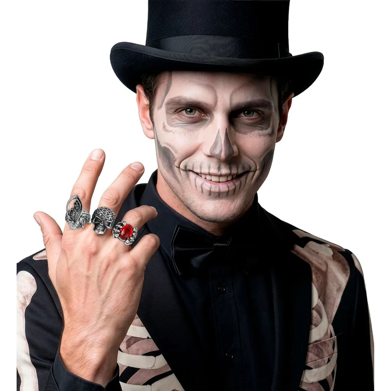 Halloween Ringe 3-teilig | Silber
